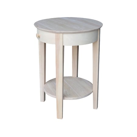 International Concepts Rectangle Phillips Accent Table Includes Drawer, 21 W, 21 L, 28 in H, Wood, Unfinished OT-2128